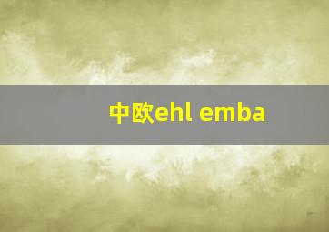 中欧ehl emba